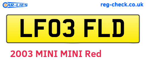 LF03FLD are the vehicle registration plates.