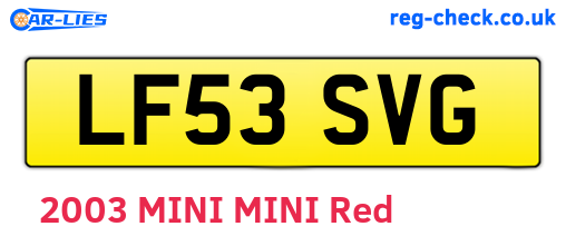 LF53SVG are the vehicle registration plates.
