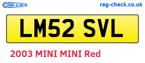 LM52SVL are the vehicle registration plates.