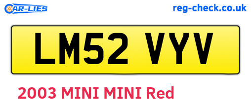 LM52VYV are the vehicle registration plates.