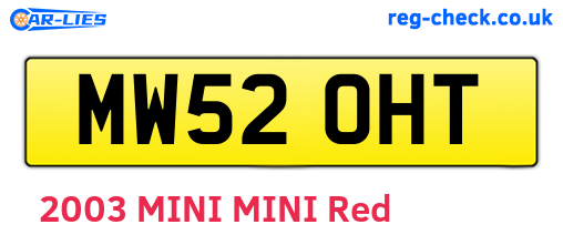 MW52OHT are the vehicle registration plates.
