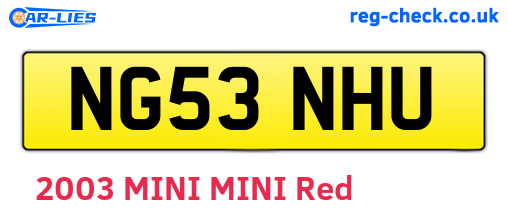 NG53NHU are the vehicle registration plates.
