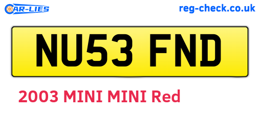 NU53FND are the vehicle registration plates.