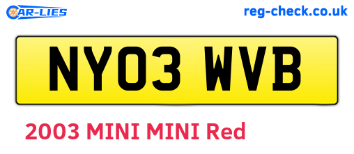 NY03WVB are the vehicle registration plates.