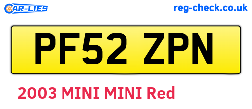 PF52ZPN are the vehicle registration plates.