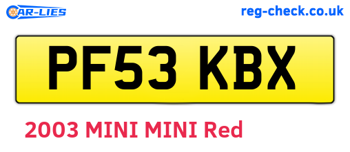 PF53KBX are the vehicle registration plates.