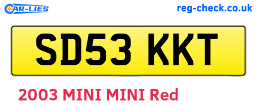 SD53KKT are the vehicle registration plates.