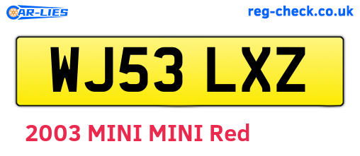 WJ53LXZ are the vehicle registration plates.