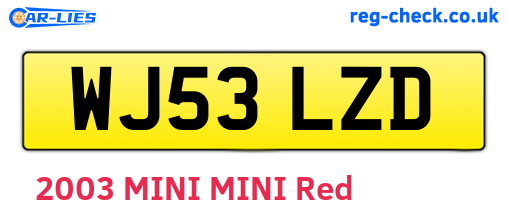 WJ53LZD are the vehicle registration plates.