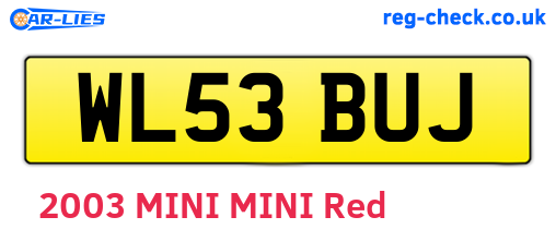 WL53BUJ are the vehicle registration plates.
