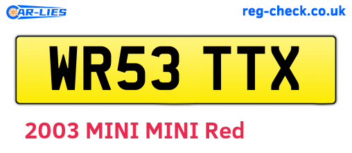 WR53TTX are the vehicle registration plates.