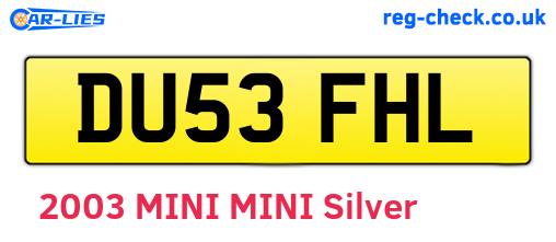 DU53FHL are the vehicle registration plates.
