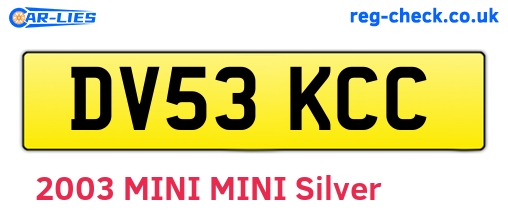 DV53KCC are the vehicle registration plates.