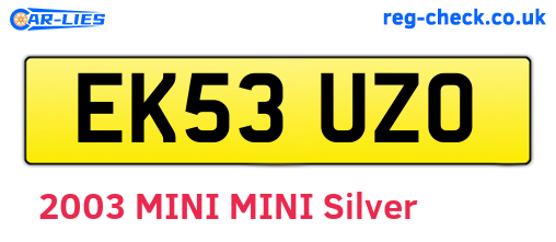 EK53UZO are the vehicle registration plates.