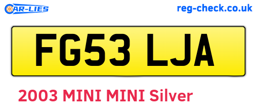 FG53LJA are the vehicle registration plates.