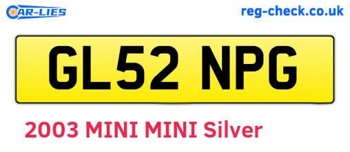GL52NPG are the vehicle registration plates.