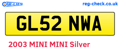 GL52NWA are the vehicle registration plates.