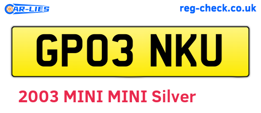 GP03NKU are the vehicle registration plates.