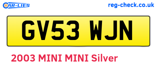 GV53WJN are the vehicle registration plates.