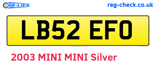 LB52EFO are the vehicle registration plates.