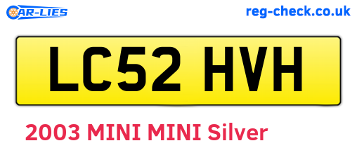 LC52HVH are the vehicle registration plates.