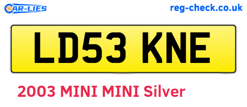 LD53KNE are the vehicle registration plates.
