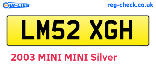 LM52XGH are the vehicle registration plates.
