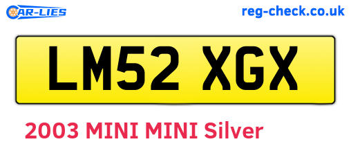 LM52XGX are the vehicle registration plates.