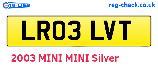 LR03LVT are the vehicle registration plates.