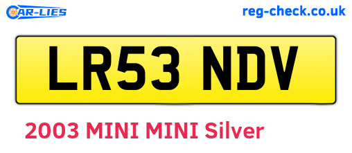 LR53NDV are the vehicle registration plates.