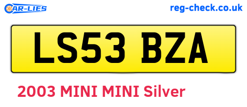LS53BZA are the vehicle registration plates.
