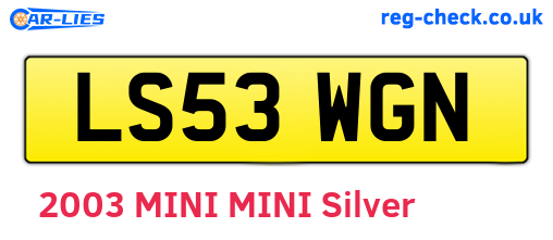 LS53WGN are the vehicle registration plates.