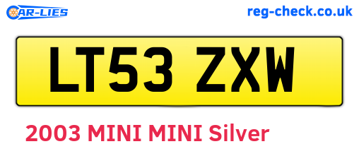 LT53ZXW are the vehicle registration plates.