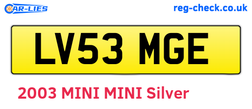 LV53MGE are the vehicle registration plates.