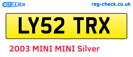 LY52TRX are the vehicle registration plates.