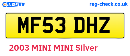 MF53DHZ are the vehicle registration plates.
