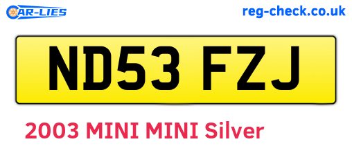 ND53FZJ are the vehicle registration plates.