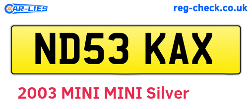 ND53KAX are the vehicle registration plates.