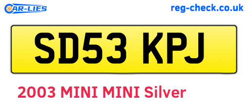 SD53KPJ are the vehicle registration plates.