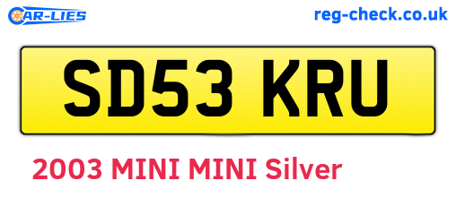 SD53KRU are the vehicle registration plates.