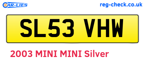 SL53VHW are the vehicle registration plates.
