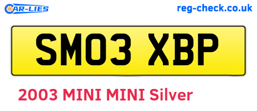SM03XBP are the vehicle registration plates.