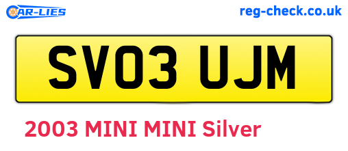 SV03UJM are the vehicle registration plates.