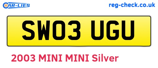 SW03UGU are the vehicle registration plates.