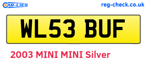 WL53BUF are the vehicle registration plates.