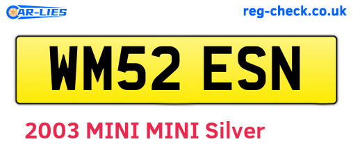 WM52ESN are the vehicle registration plates.