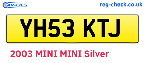 YH53KTJ are the vehicle registration plates.