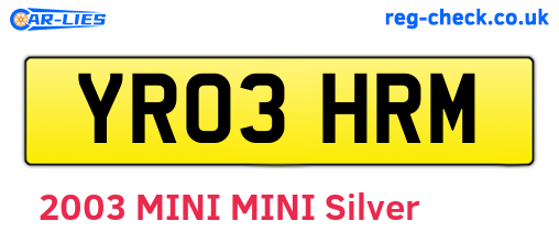 YR03HRM are the vehicle registration plates.