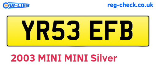 YR53EFB are the vehicle registration plates.
