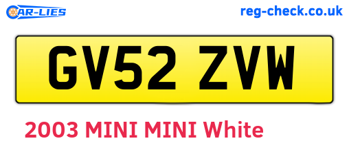 GV52ZVW are the vehicle registration plates.
